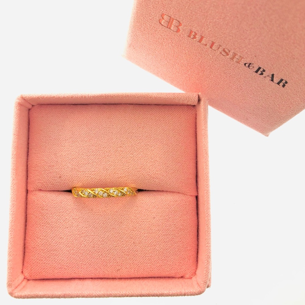 Women’s Blush & Bar Gold Jessica Simple Twist Ring